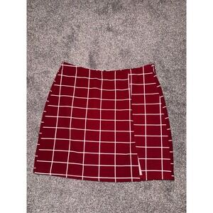 Shein Women's Red‎ and White Grid Mini Skirt